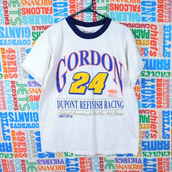 Vintage Jeff Gordon Ringer T Shirt Size L Chase Authentics Spellout 1997 - Picture 1 of 7